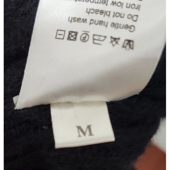 N.O.W. Andrea Rosati Cashmere Sweater Women Black Ribbed Knit Italy Oversized M - Picture 10 of 14